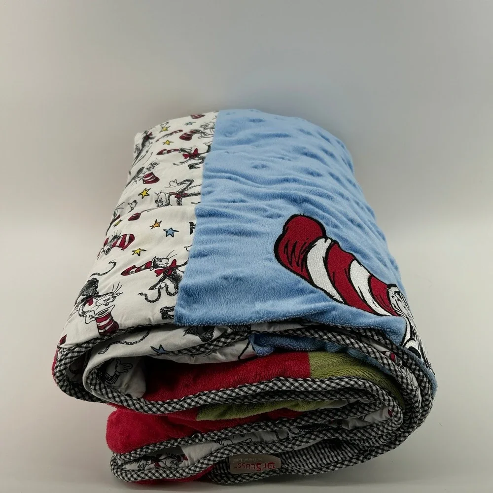 Dr Seuss Trend Lab Cat in the Hat Quilted Reversible Baby Crib Blanket Toddler